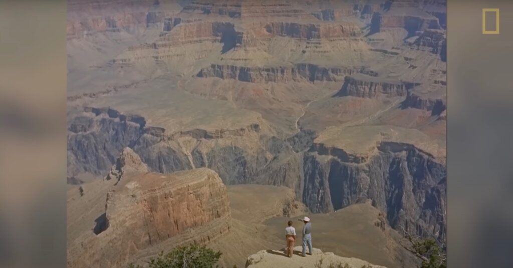 People standing next to the grand canyon